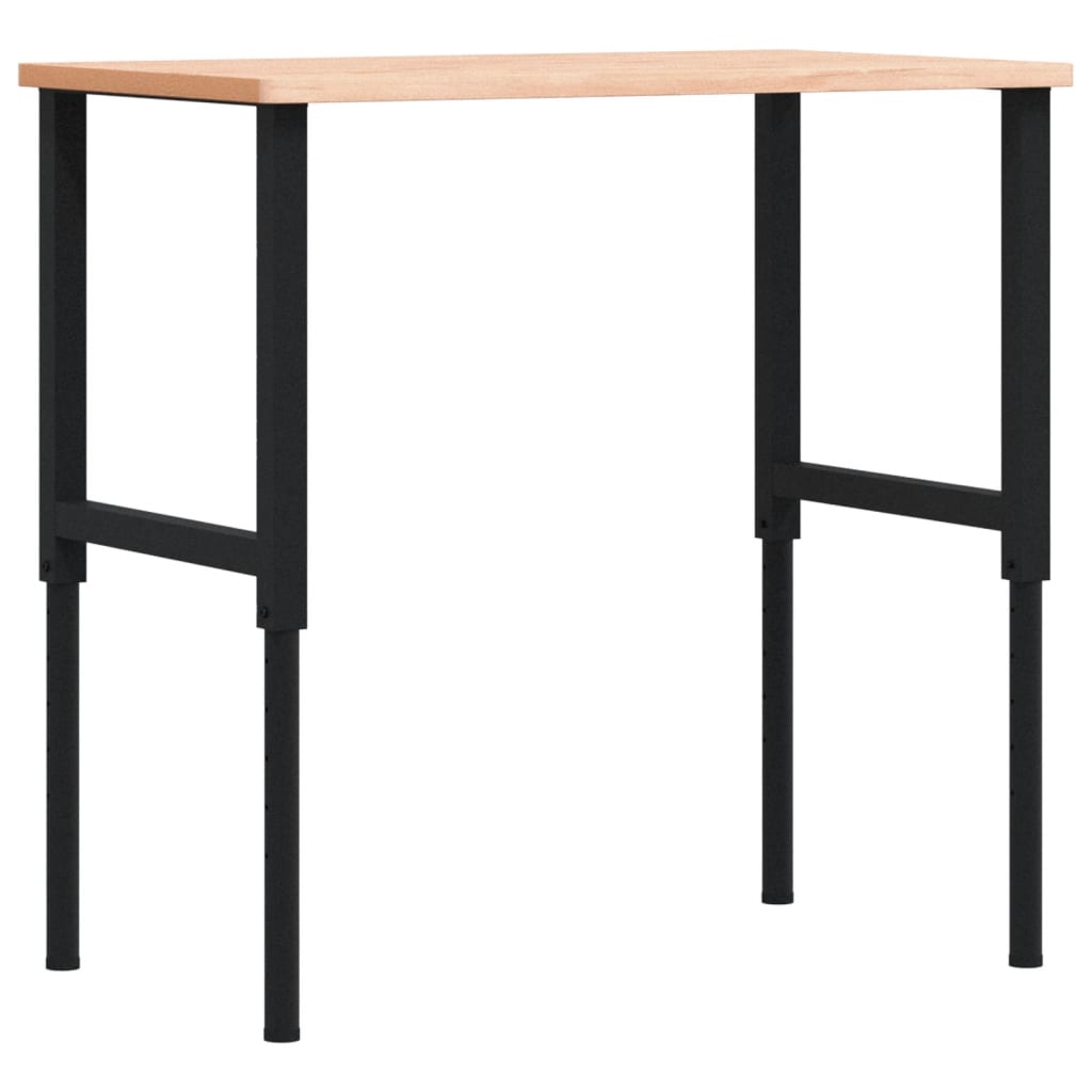 arbejdsbænk 100x60x(71,5-98) cm massivt bøgetræ rektangulær