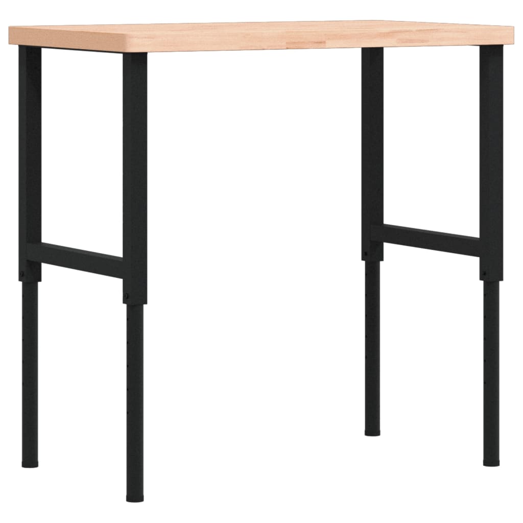 arbejdsbænk 100x60x(73-99,5) cm massivt bøgetræ rektangulær