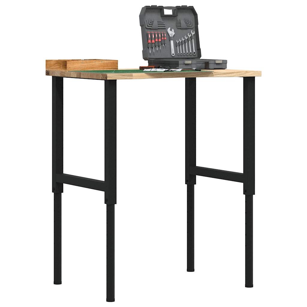 arbejdsbænk 80x60x(71,5-98) cm massivt egetræ