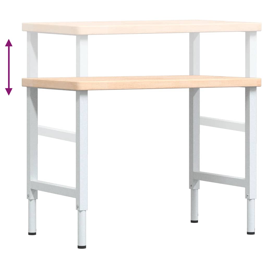 arbejdsbænk 100x60x(73-99,5) cm massivt egetræ rektangulær