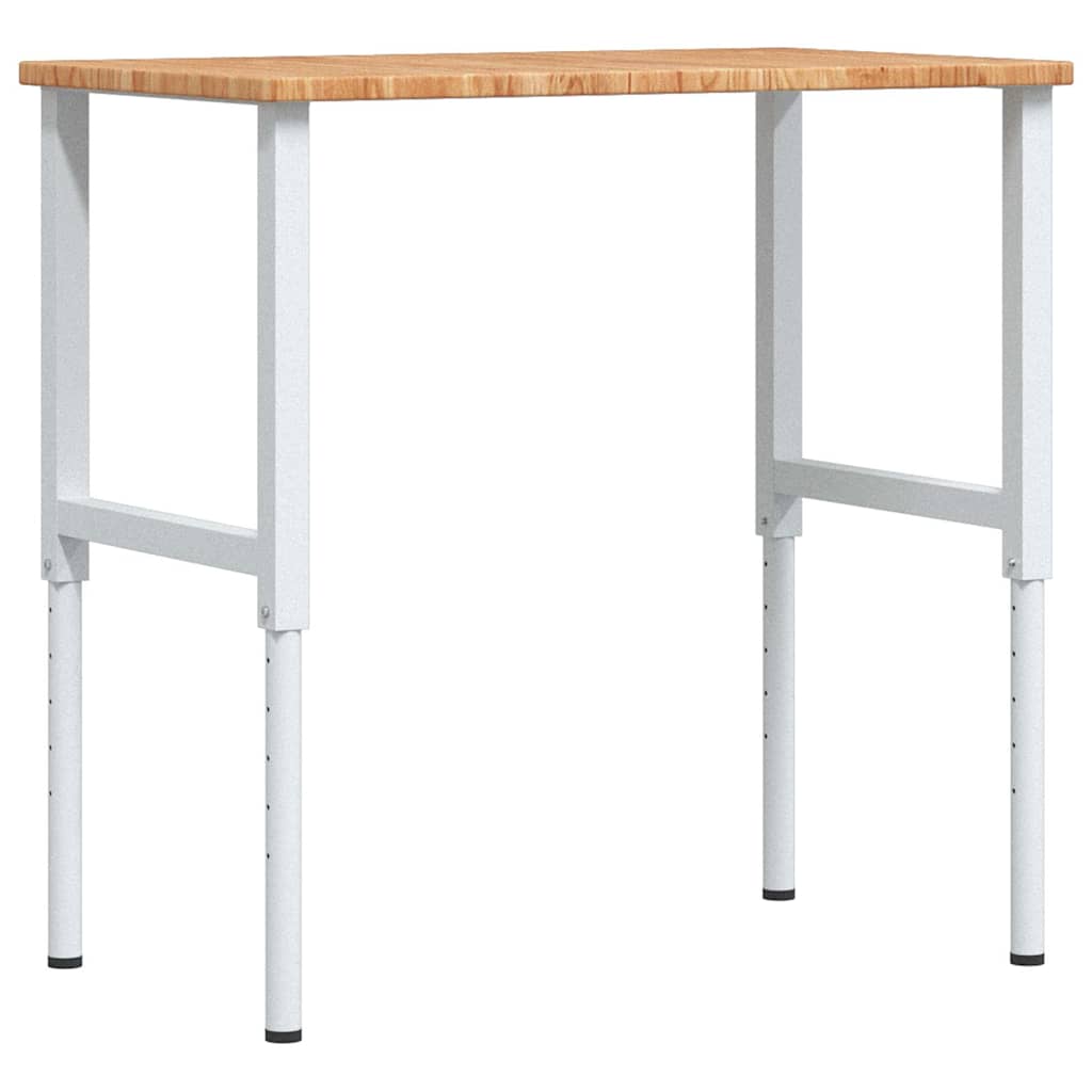 arbejdsbænk 100x60x(71,5-98) cm massivt egetræ rektangulær