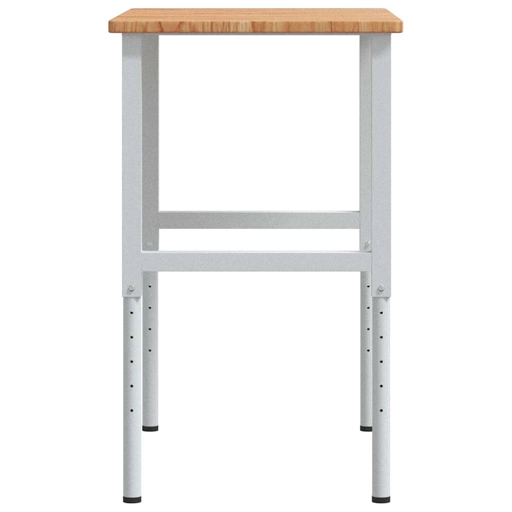 arbejdsbænk 100x60x(71,5-98) cm massivt egetræ rektangulær