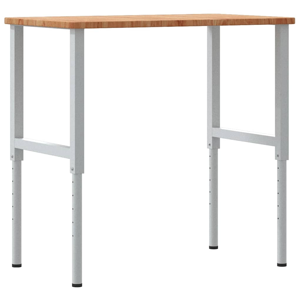 arbejdsbænk 100x60x(71,5-98) cm massivt egetræ rektangulær