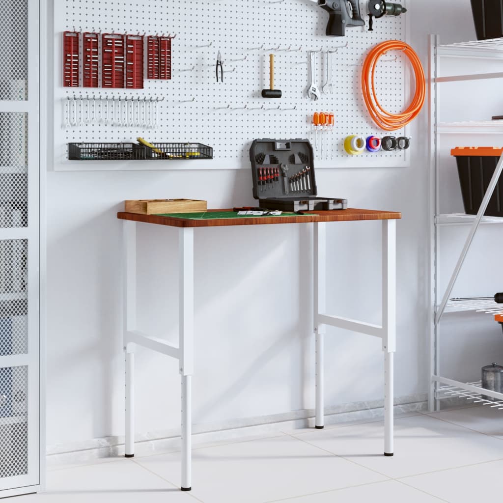 arbejdsbænk 100x60x(71,5-98) cm massivt egetræ rektangulær