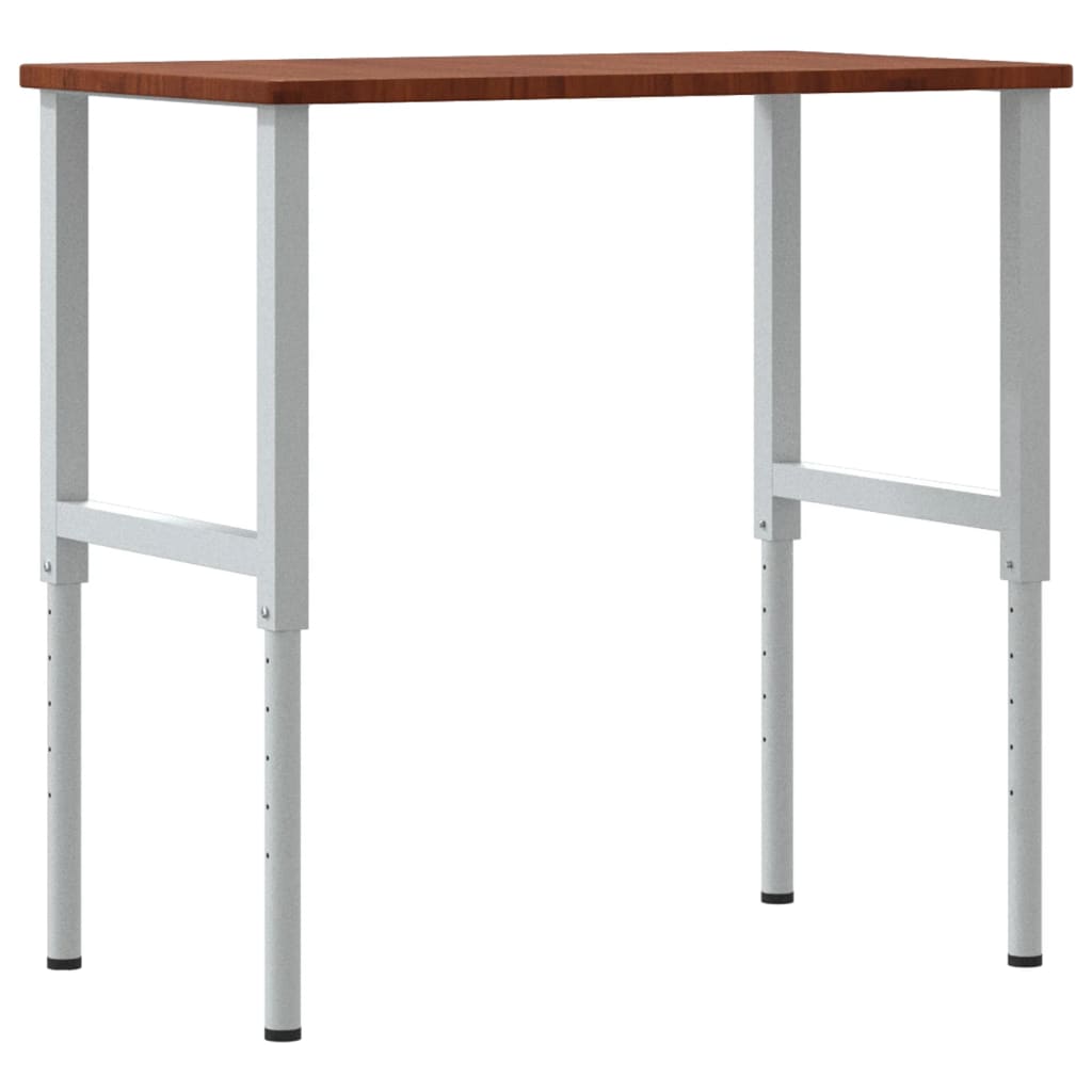 arbejdsbænk 100x60x(71,5-98) cm massivt egetræ rektangulær