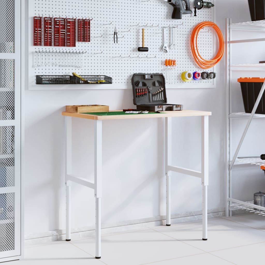 arbejdsbænk 100x60x(71,5-98) cm massivt bøgetræ rektangulær