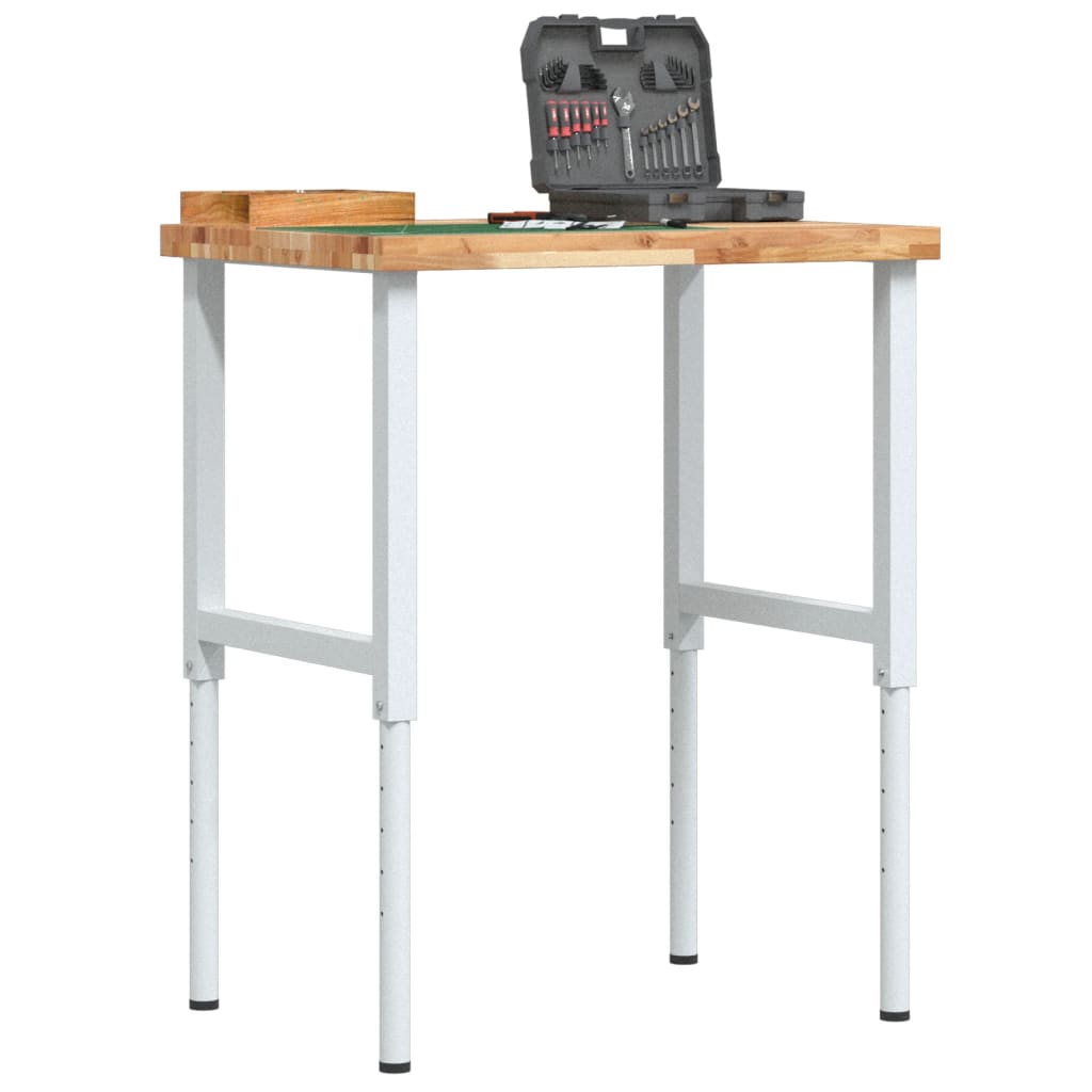 arbejdsbænk 80x60x(73-99,5) cm massivt akacietræ rektangulær
