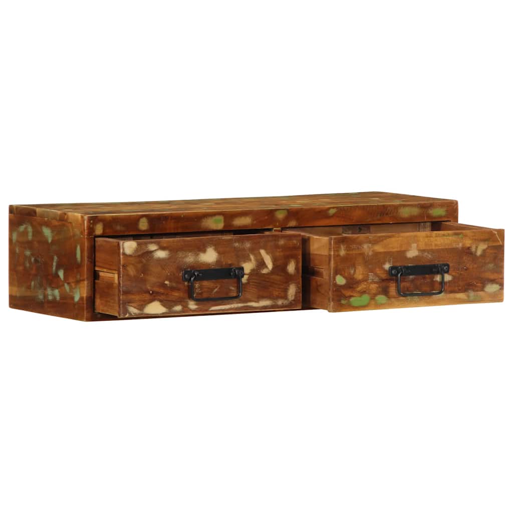 væghængt tv-skab 80x30x19 cm massivt genbrugstræ