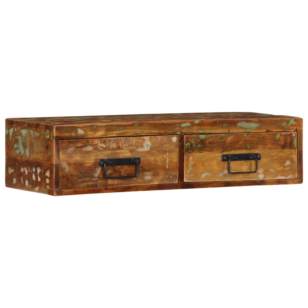 væghængt tv-skab 80x30x19 cm massivt genbrugstræ