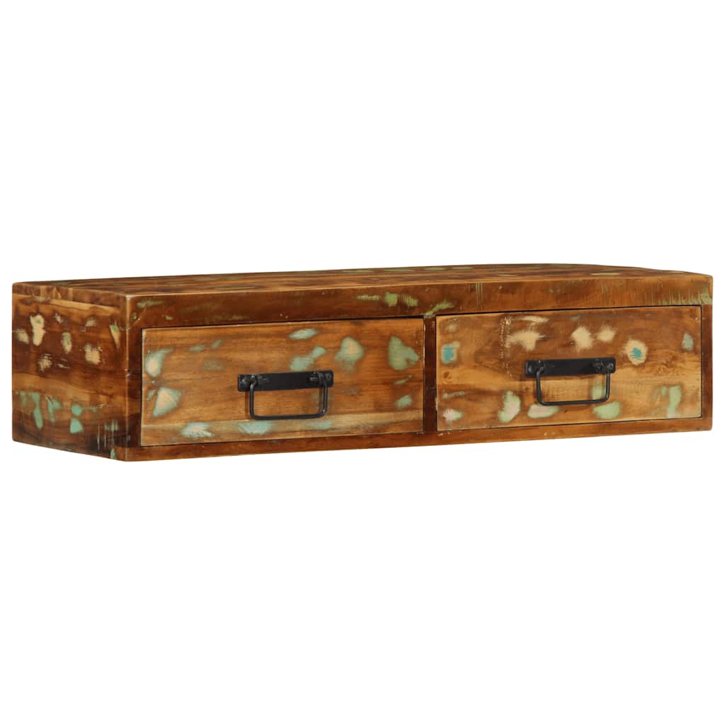 væghængt tv-skab 80x30x19 cm massivt genbrugstræ