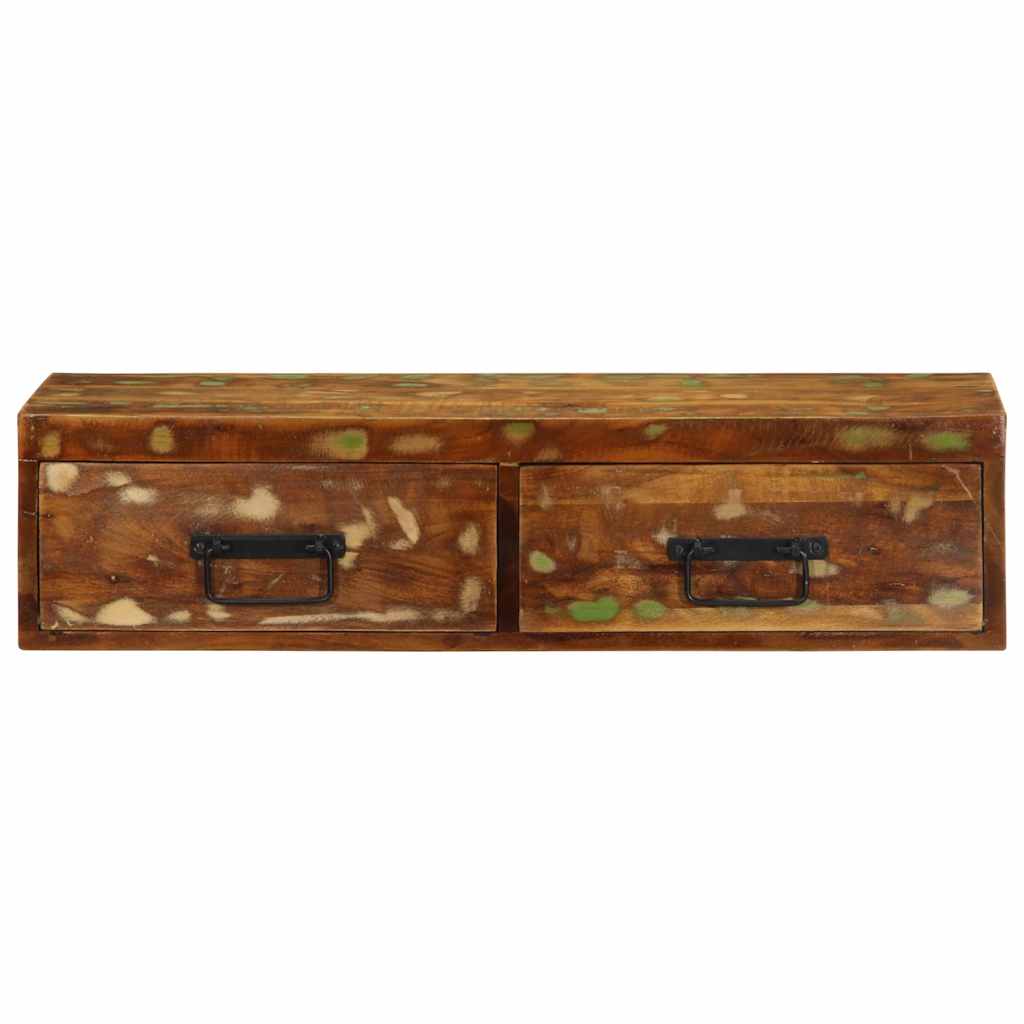 væghængt tv-skab 80x30x19 cm massivt genbrugstræ