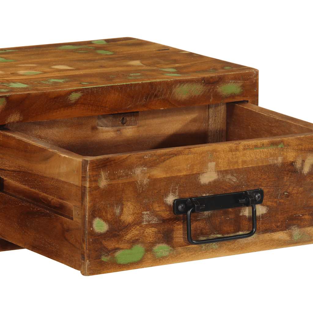 væghængt tv-skab 80x30x19 cm massivt genbrugstræ