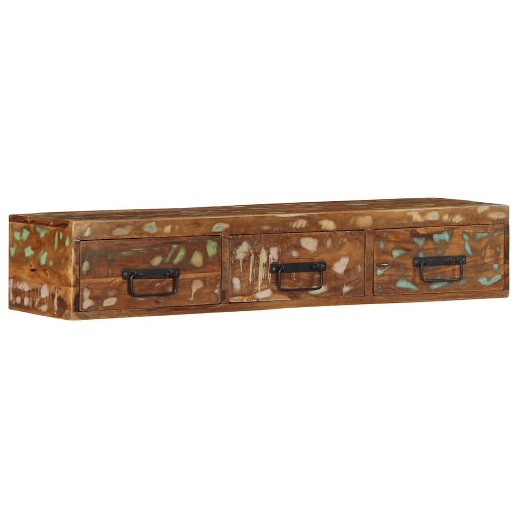væghængt tv-skab 100x30x19 cm massivt genbrugstræ