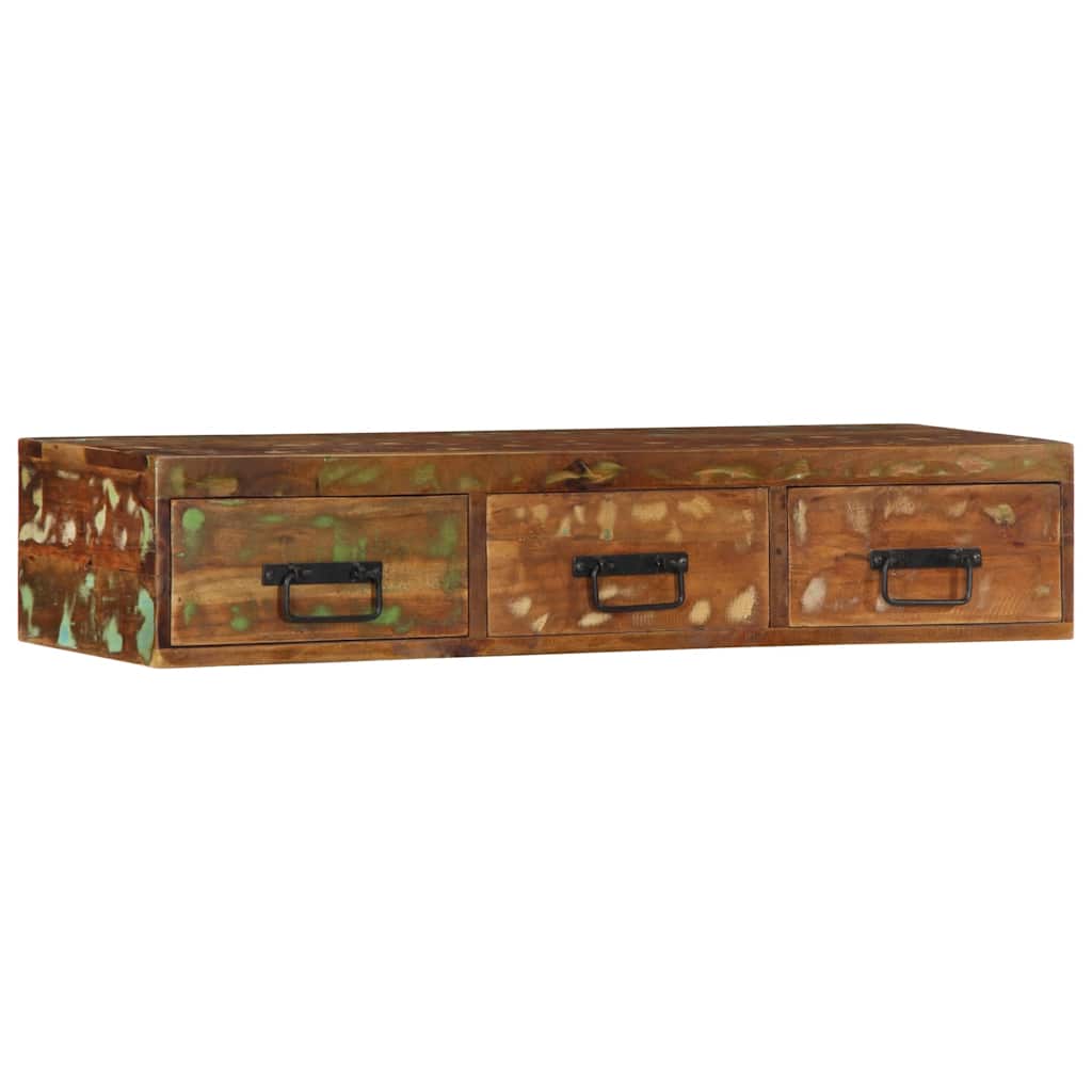 væghængt tv-skab 100x30x19 cm massivt genbrugstræ