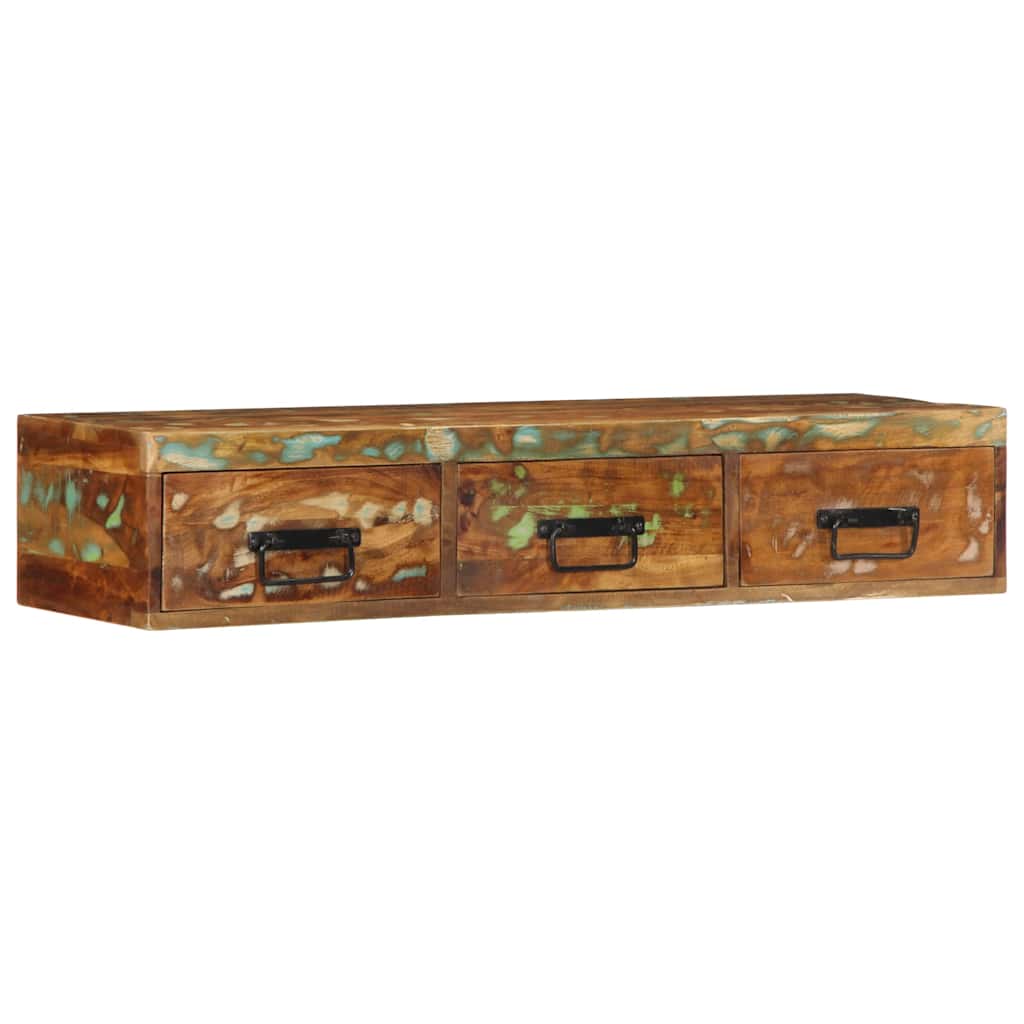 væghængt tv-skab 100x30x19 cm massivt genbrugstræ