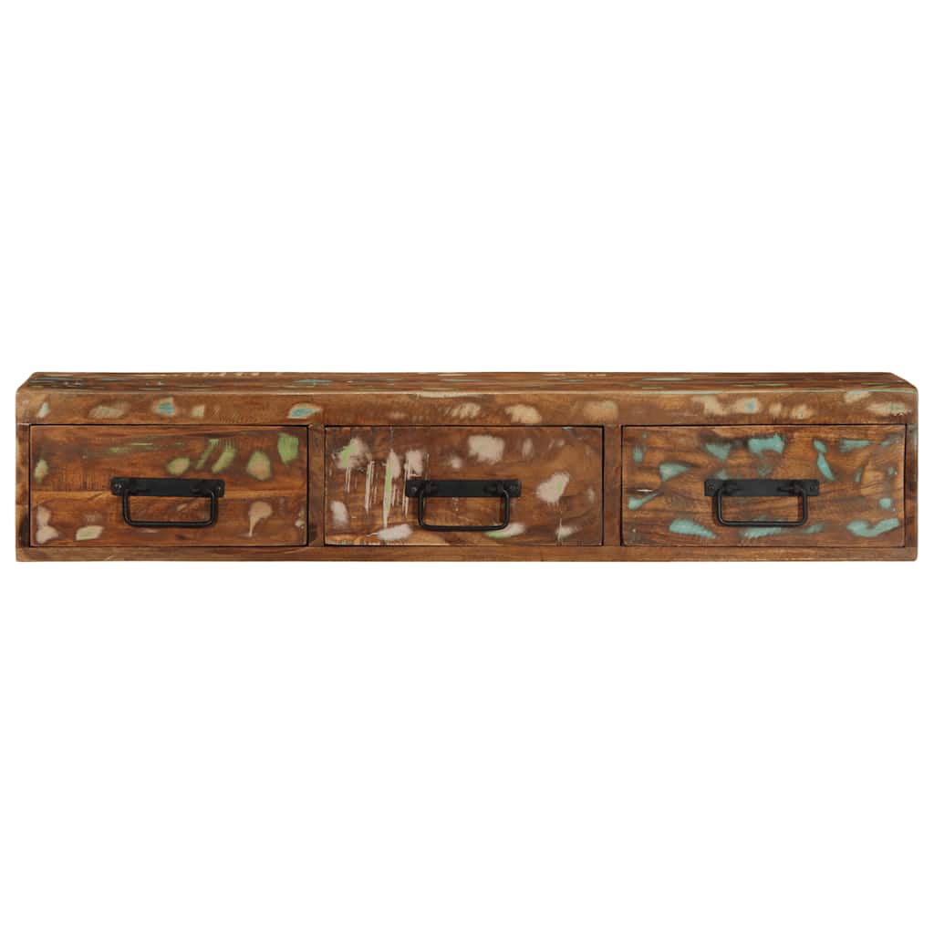 væghængt tv-skab 100x30x19 cm massivt genbrugstræ