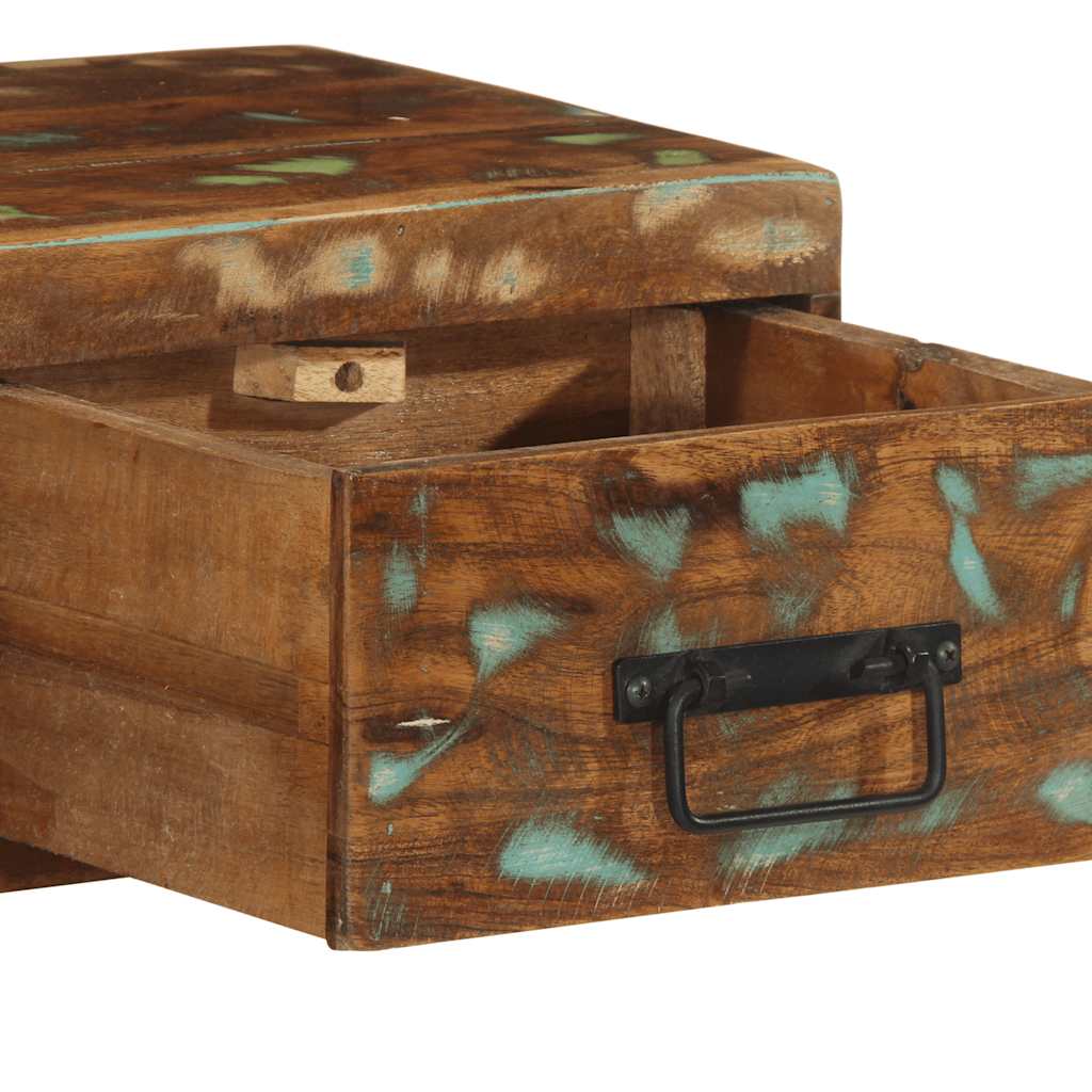 væghængt tv-skab 100x30x19 cm massivt genbrugstræ
