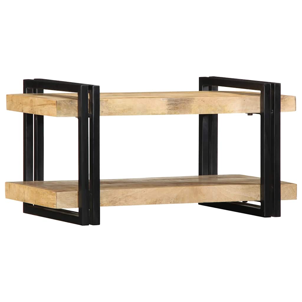 væghylde 70x33x35 cm massivt ru mangotræ