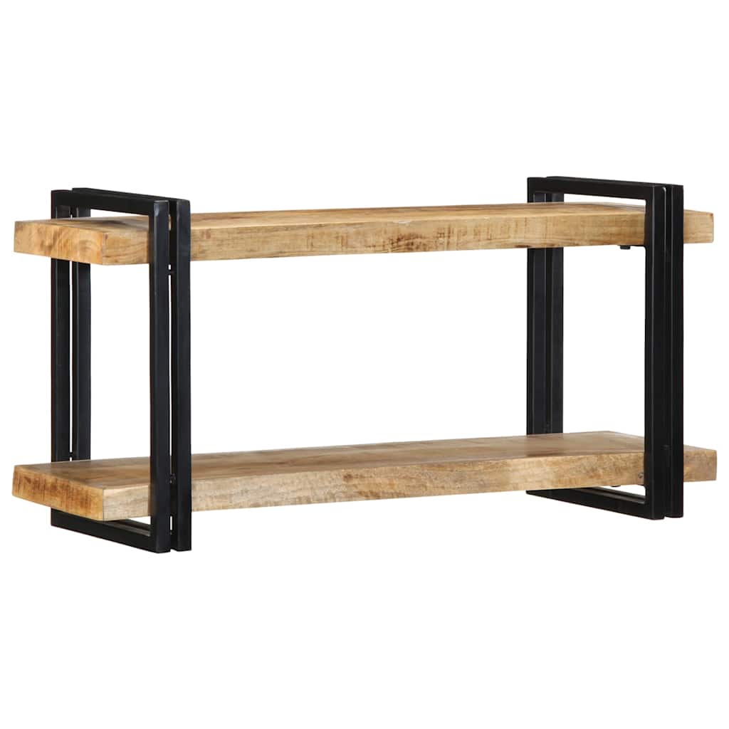 væghylde 90x33x45 cm massivt ru mangotræ