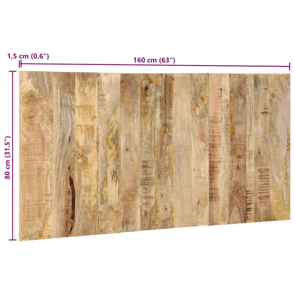 hovedgærde 160 cm massivt ru mangotræ