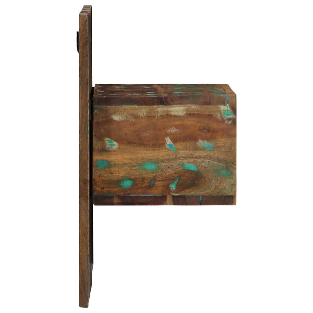 sengeskab 50x27x50 cm massivt genbrugstræ flerfarvet