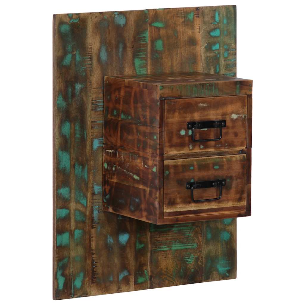 sengeskab 60x32x80 cm massivt genbrugstræ flerfarvet