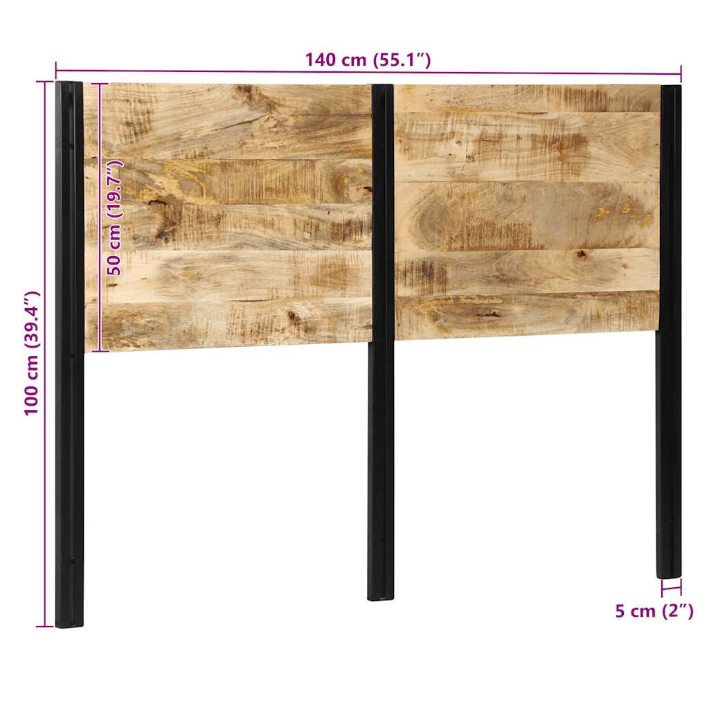 hovedgærde 140 cm massivt mangotræ og jern