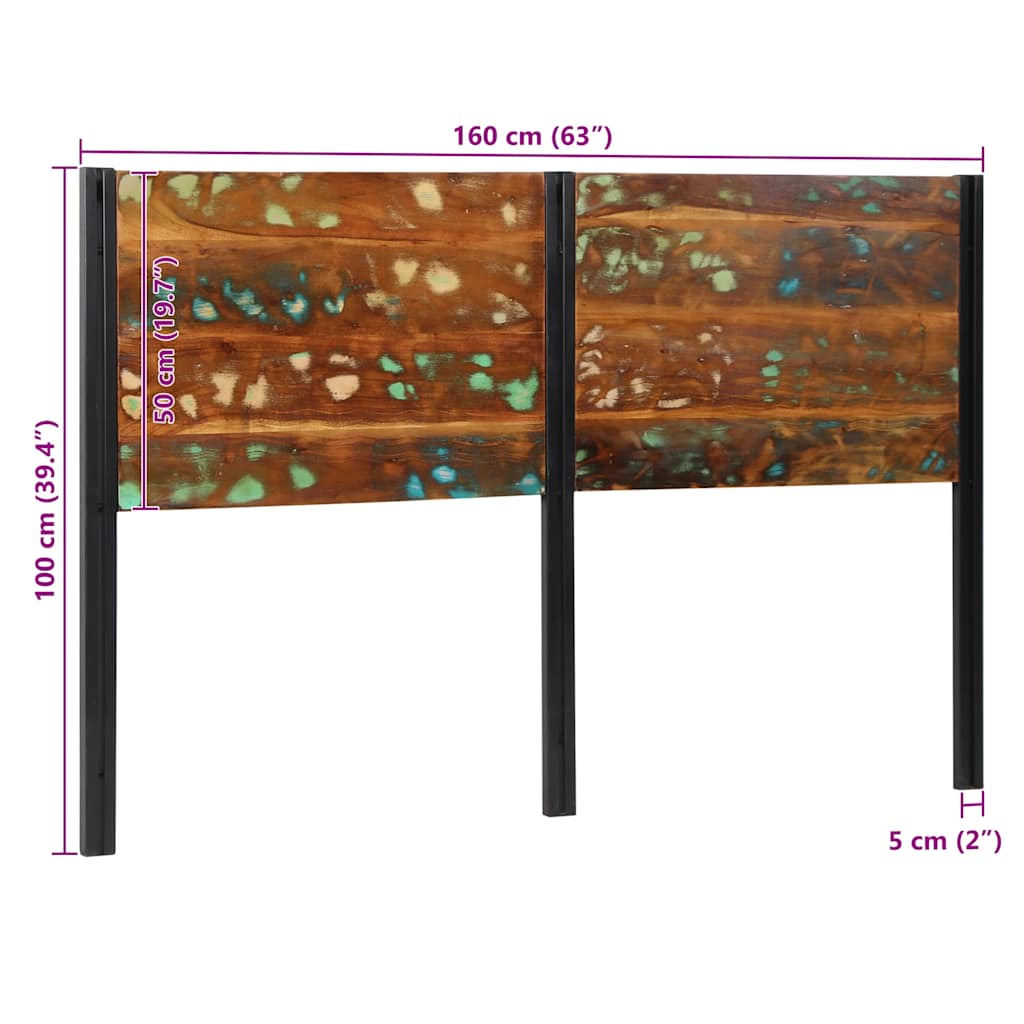 sengegavl 160 cm massivt genbrugstræ og jern