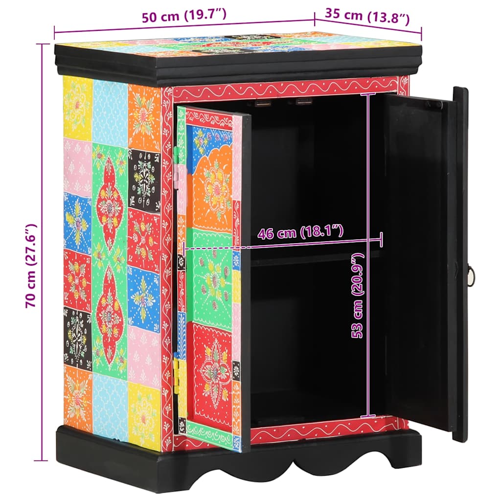 Konsolbord med hylde med opbevaring Flerfarvet 50 x 30 x 70 cm