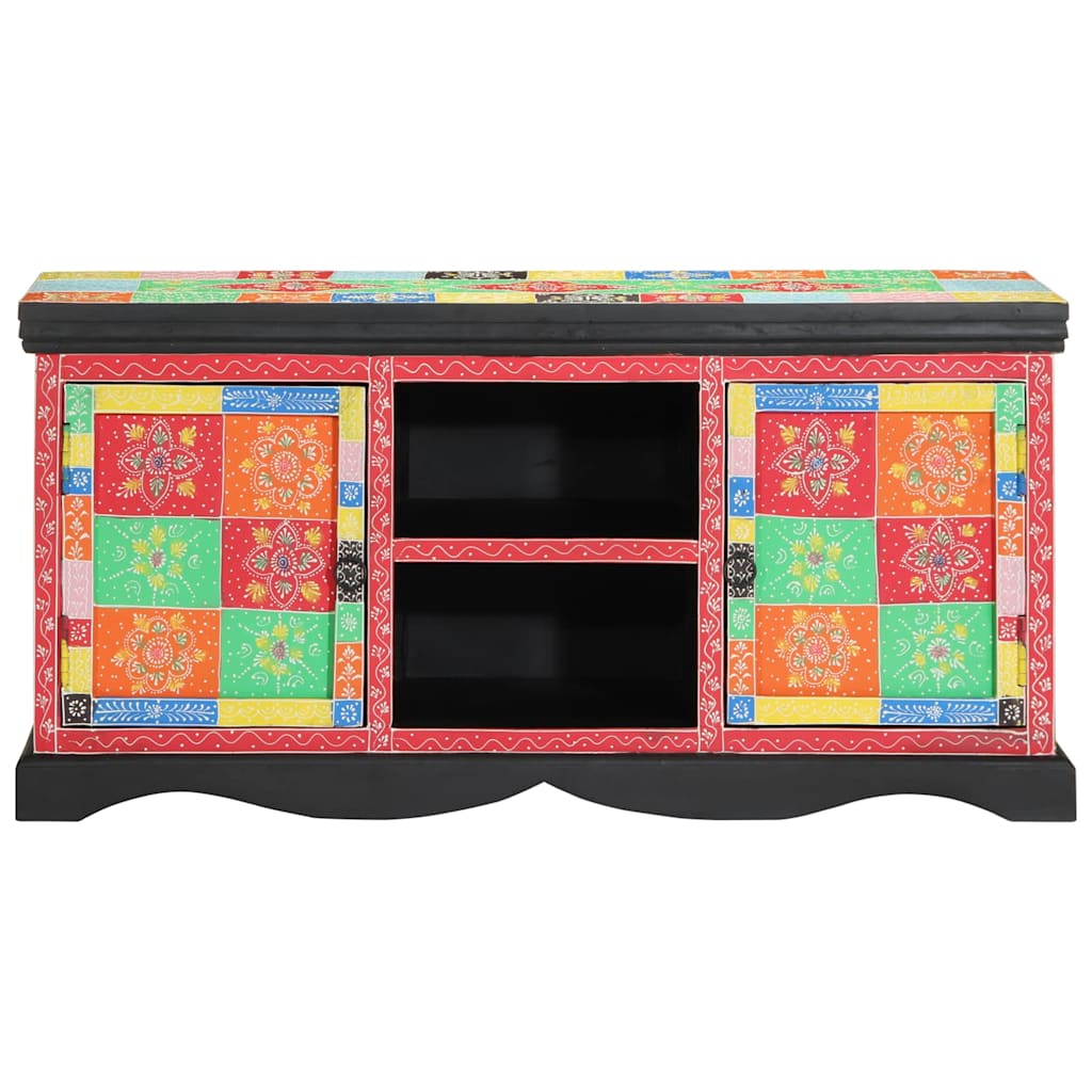 TV-skab 100 x 35 x 50 cm Flerfarvet Massivt mangotræ