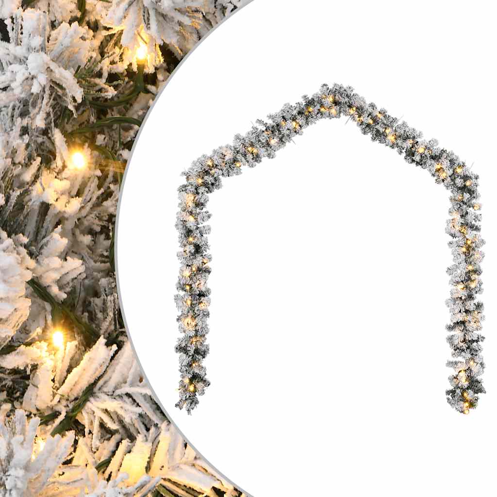 juleguirlande med LED-lys 10 m PVC grøn