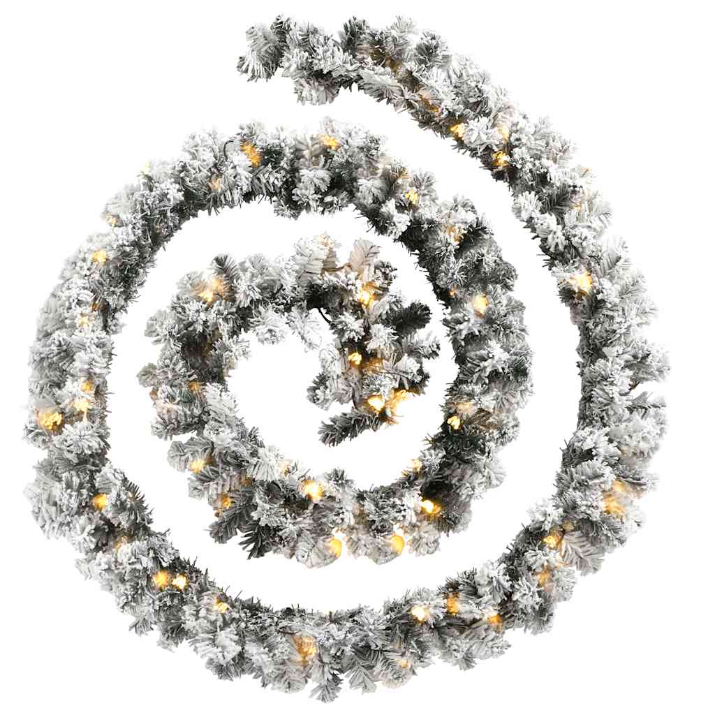 juleguirlande med LED-lys 10 m PVC grøn