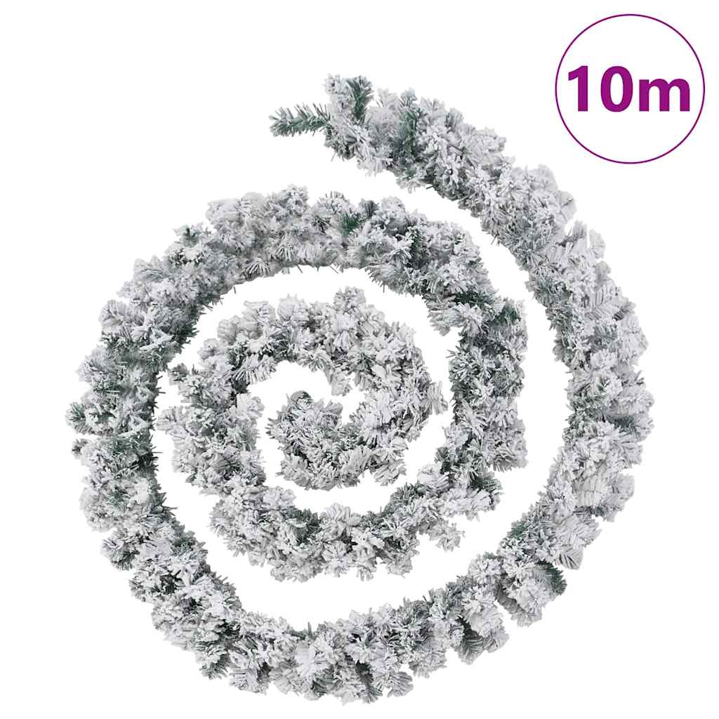 juleguirlande med LED-lys 10 m PVC grøn