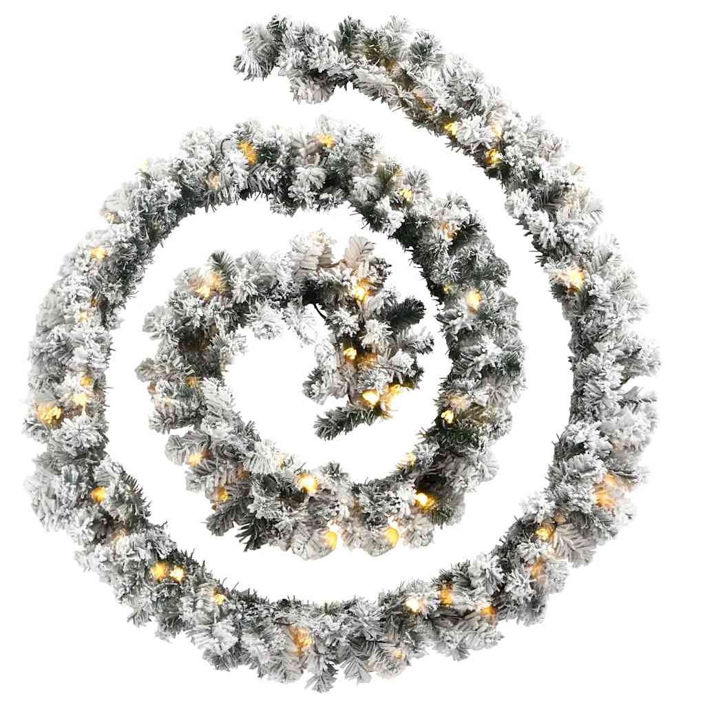 juleguirlande med LED-lys 20 m PVC grøn