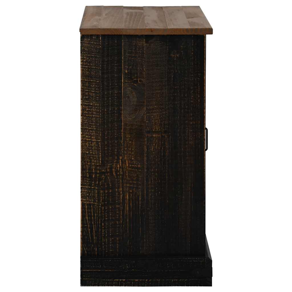 skænk HALDEN med skydedør 80x40x80 cm massivt træ sort