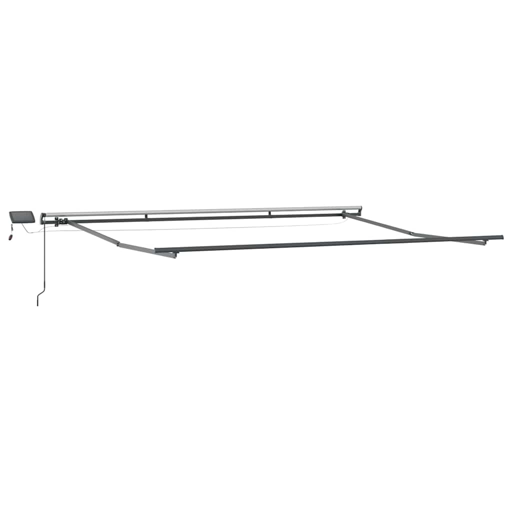 markise med LED-lys 500x300 cm manuel betjening bordeauxfarvet