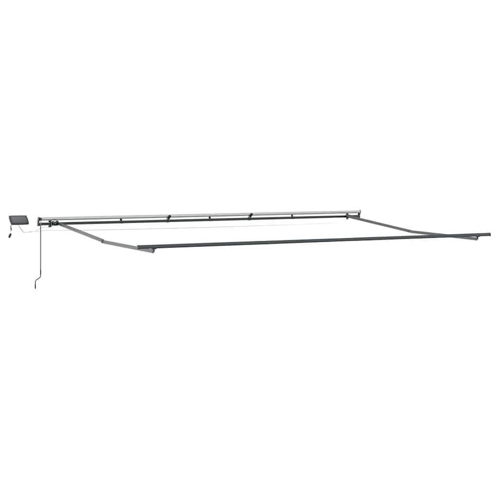 markise med LED-lys 600x300 cm manuel betjening bordeauxfarvet