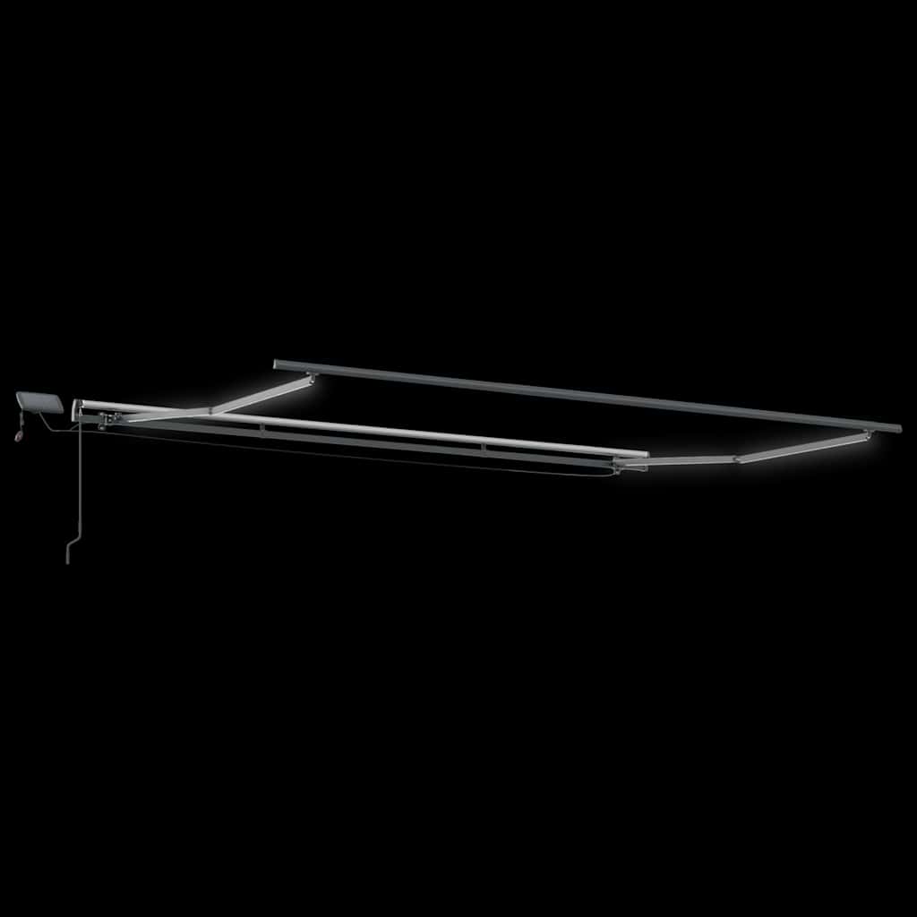 markise med LED-lys 600x300 cm manuel betjening bordeauxfarvet