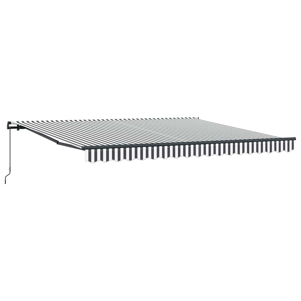markise 400x300 cm automatisk betjening antracitgrå og hvid