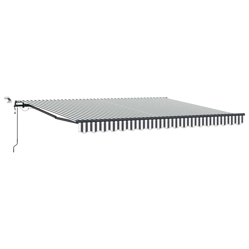 Udtrækkelig markise Anthracit og hvid 400 × 300 cm Polyester