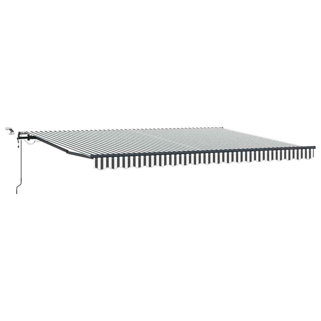 Udtrækkelig markise Anthracit og hvid 450 × 300 cm Polyester
