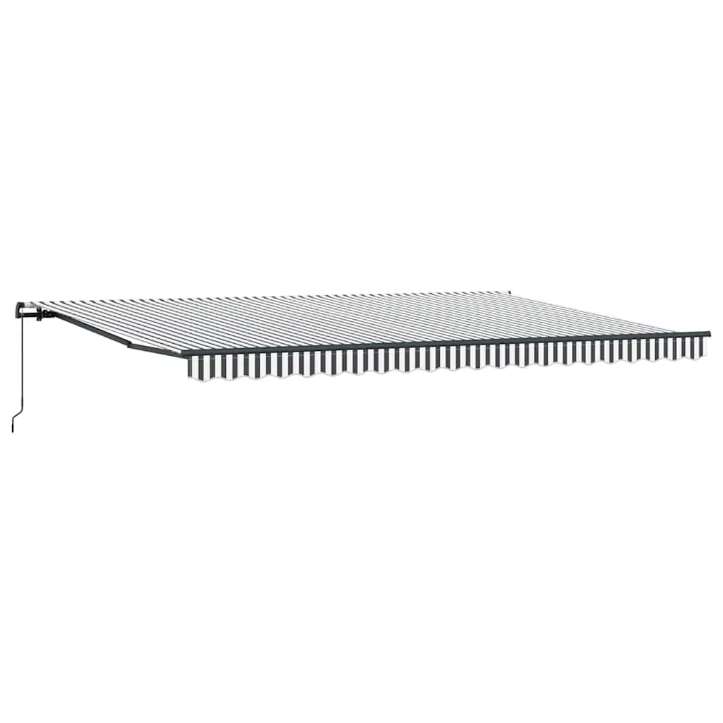 markise 500x300 cm automatisk betjening antracitgrå og hvid