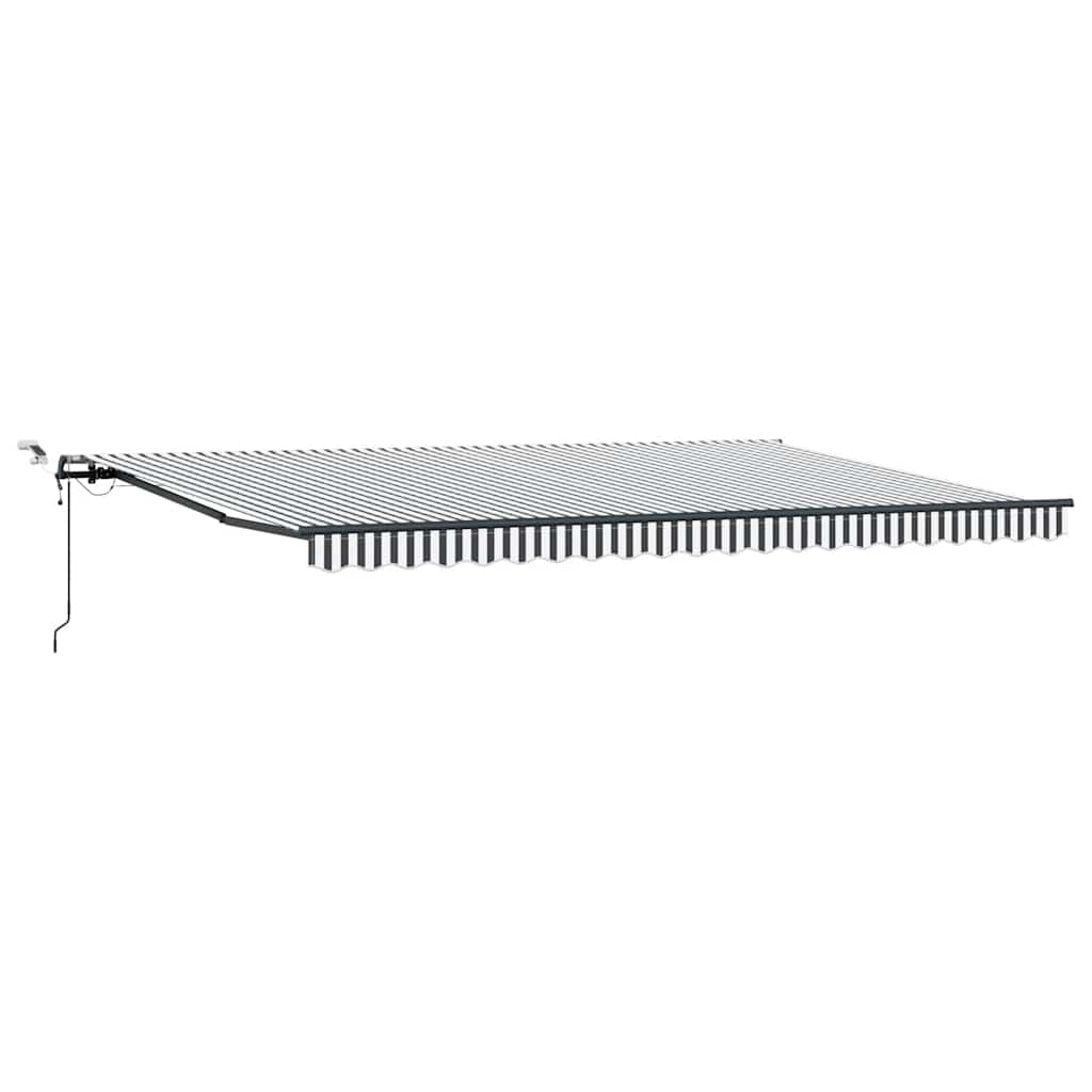 Udtrækkelig markise Anthracit og hvid 500 × 300 cm Polyester