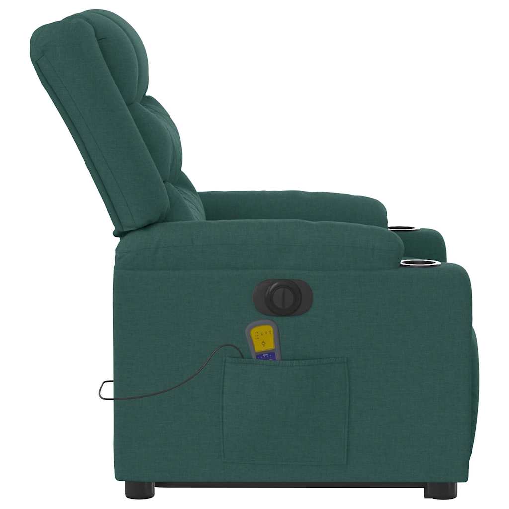 elektrisk massagestol med løftefunktion stof mørkegrøn