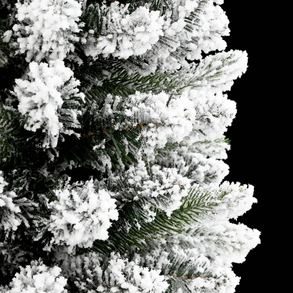 kunstigt smalt juletræ med sne 150 cm PVC og PE