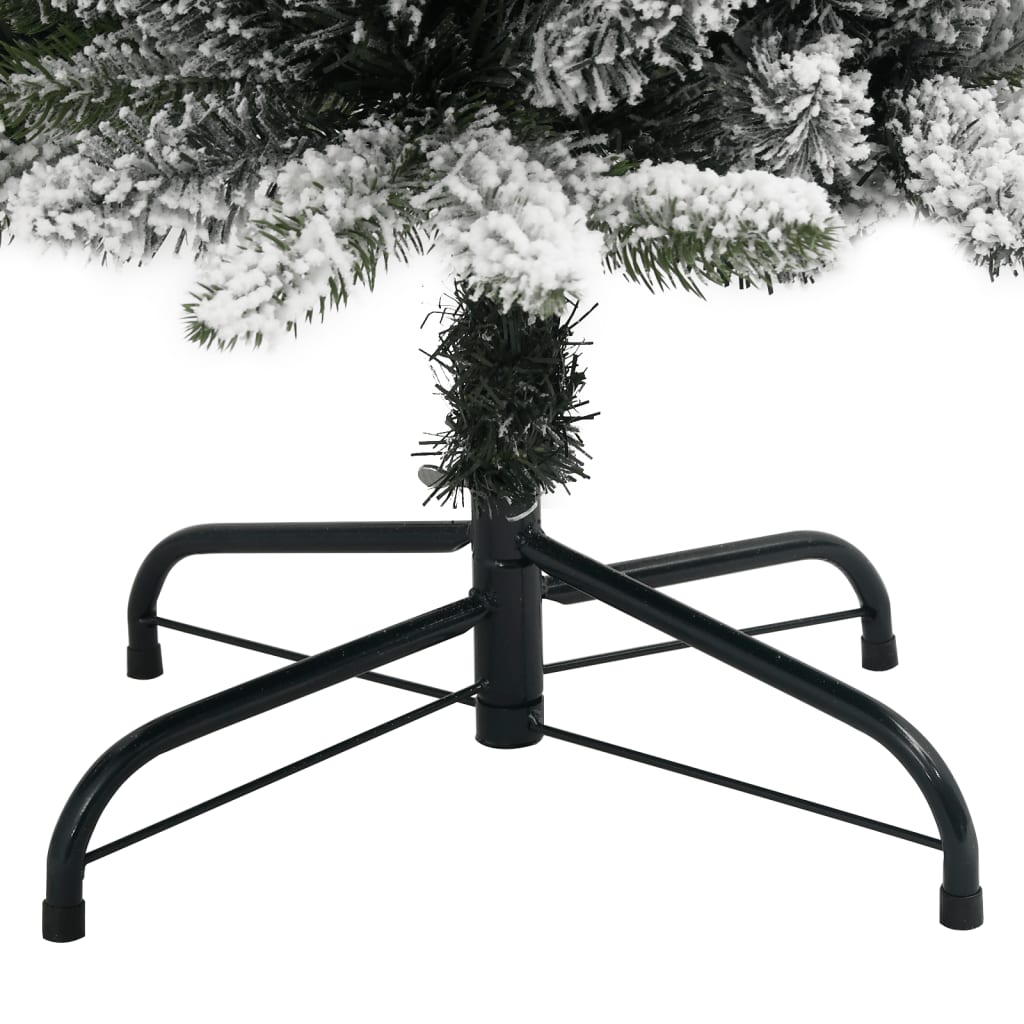 kunstigt smalt juletræ med sne 150 cm PVC og PE