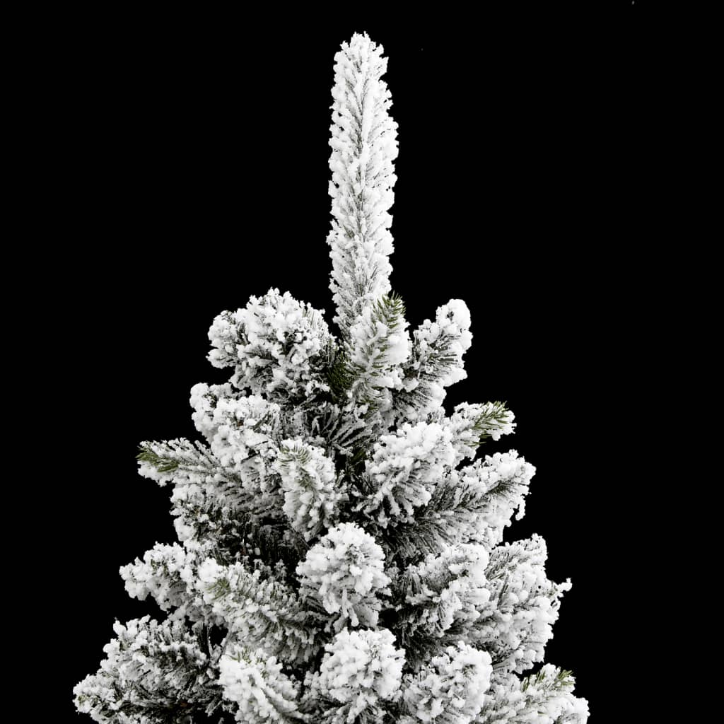 kunstigt smalt juletræ med sne 150 cm PVC og PE