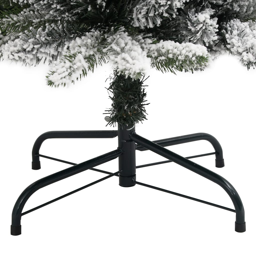 kunstigt smalt juletræ med sne 180 cm PVC og PE