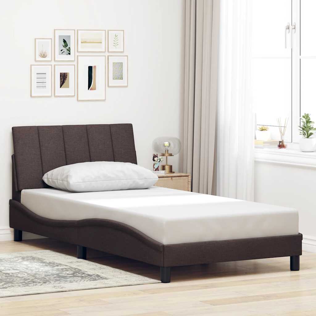 sengeramme uden madras Hanko Mørkebrun 100x200 cm Stof