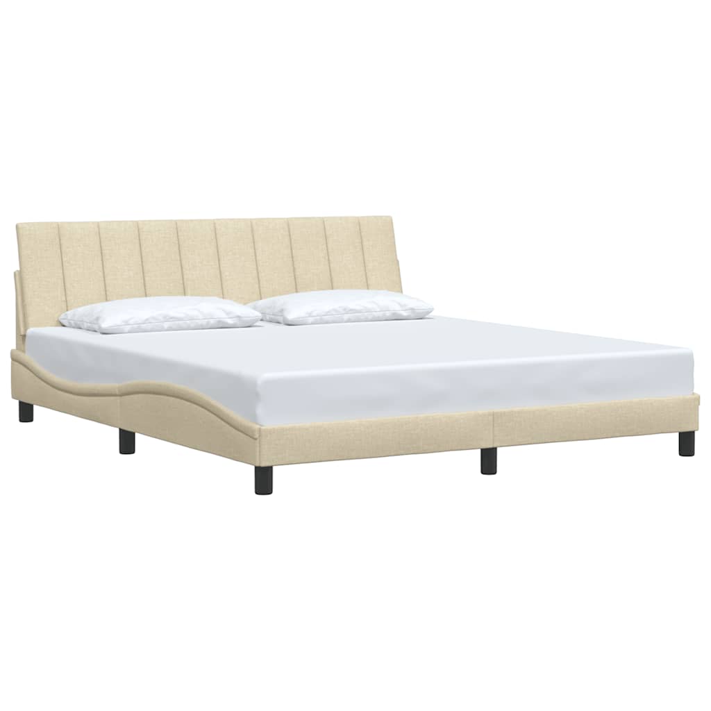 sengeramme uden madras Hanko 180x200 cm stof cremefarvet